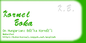kornel boka business card