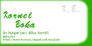kornel boka business card